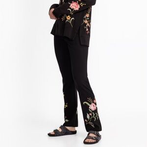 JW Los Angles‎ Baby Boot Leggings Floral Embroidered Pants